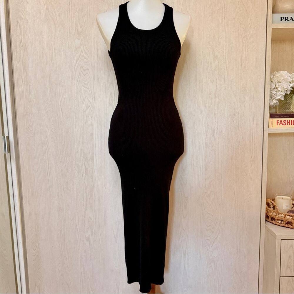 House of Harlow 1960 Black rib knit Cutout Midi Dress size small - Picture 3 of 11